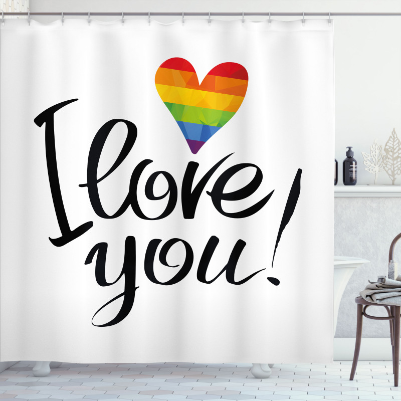 Heart Gay Couples Love Shower Curtain