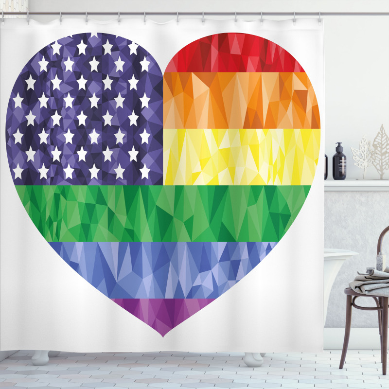 Heart Gay Flag Rainbow Art Shower Curtain