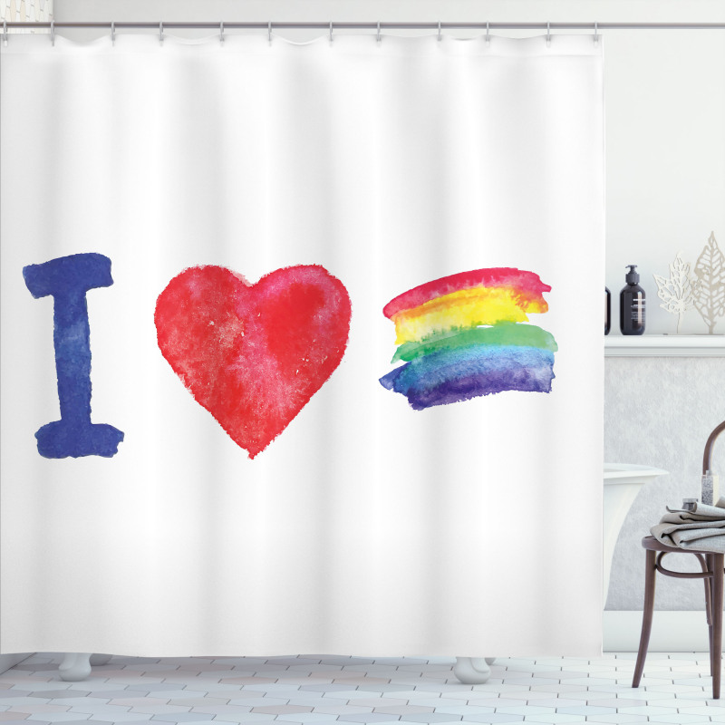 I Heart Pride Artwork Shower Curtain