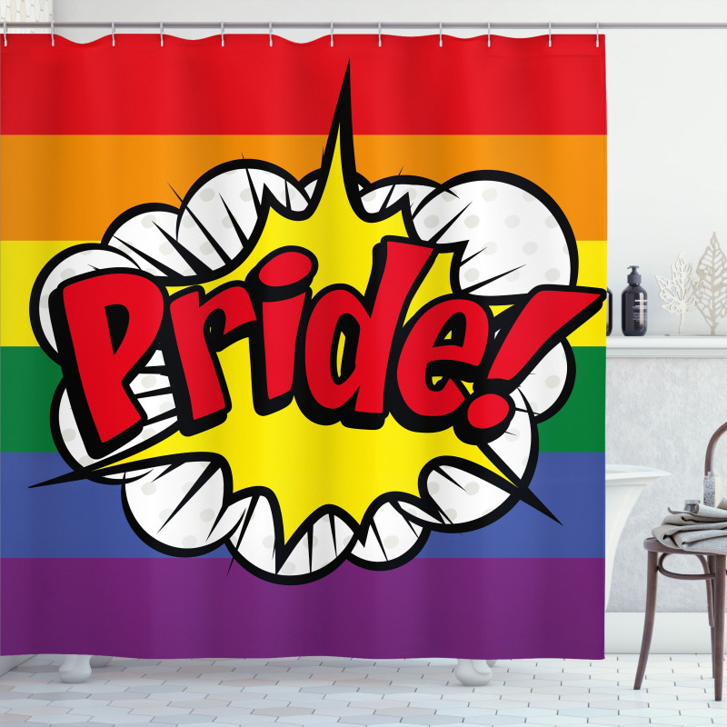 Pop Art Comics Pride Shower Curtain