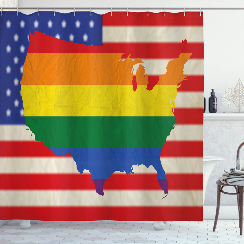 USA Flag Gay Rights Shower Curtain