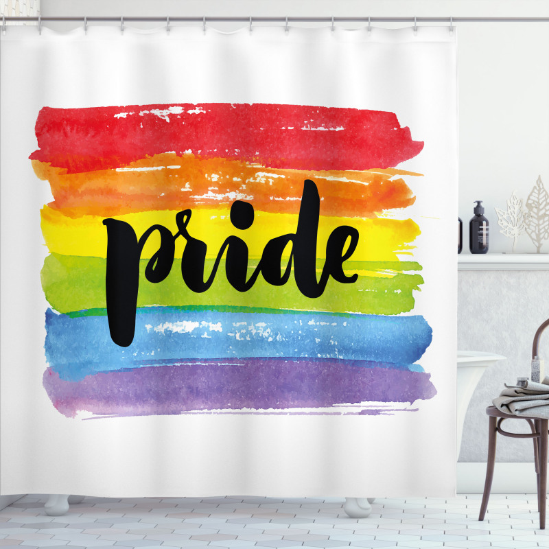 Watercolor Artwork LGBT Shower Curtain
