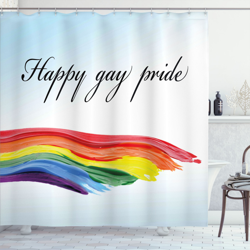 Celebratory Text Colorful Shower Curtain
