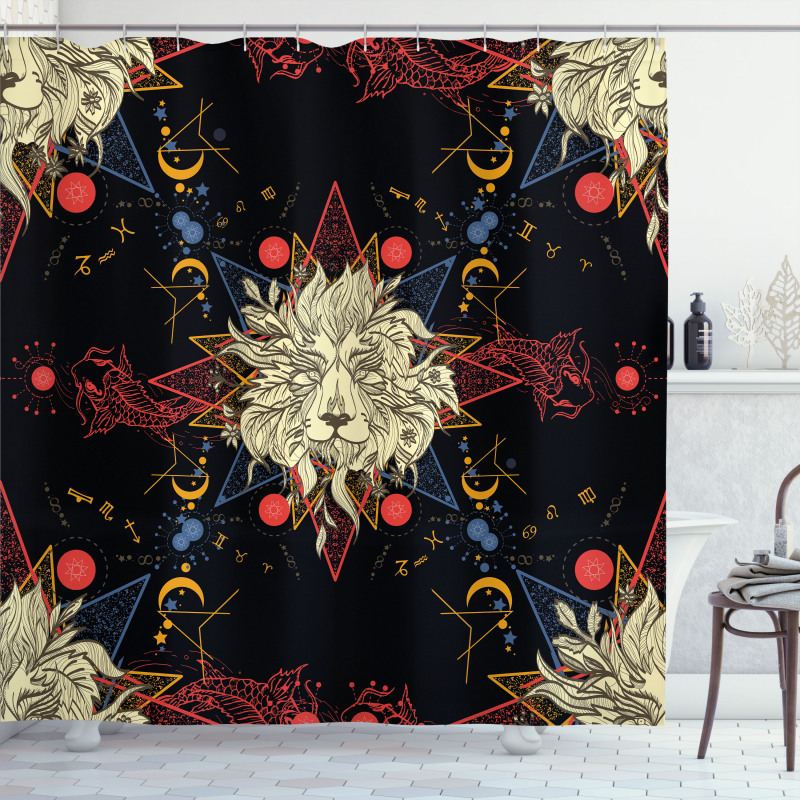 Medieval Mystic Lion Shower Curtain