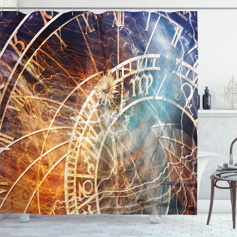 Old Prague Horoscope Shower Curtain
