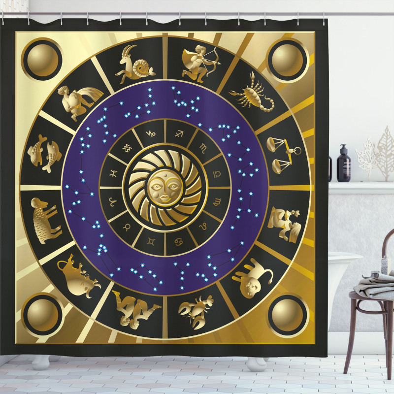 Zodiac Horoscope Art Shower Curtain