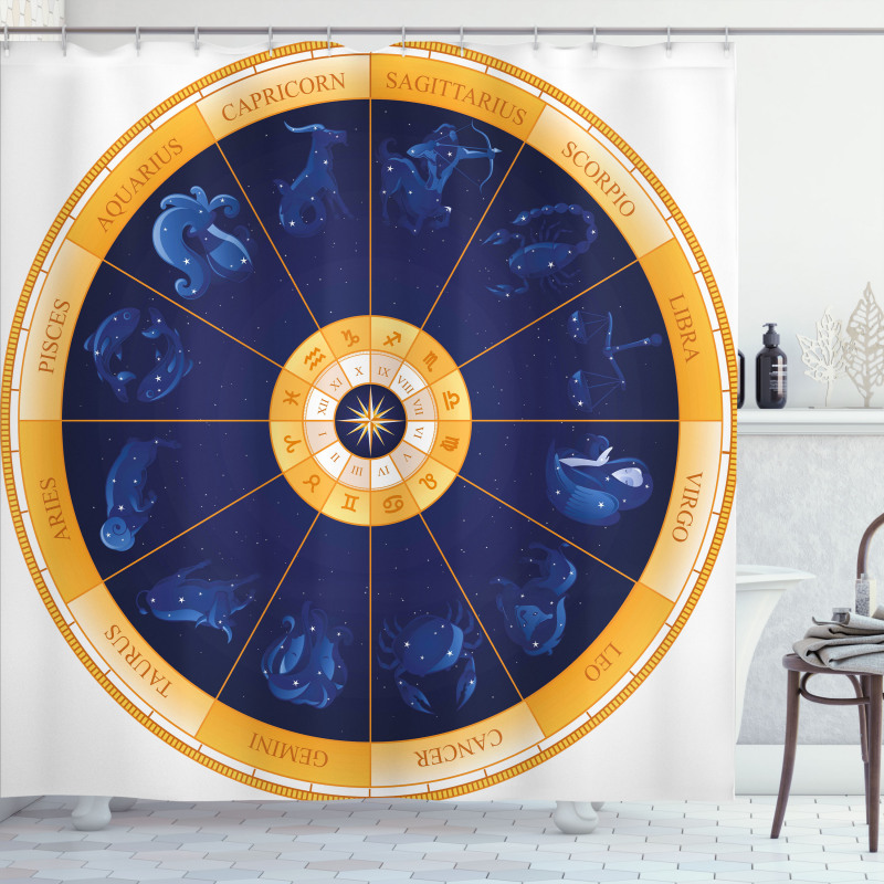 Birth Chart Horoscope Shower Curtain