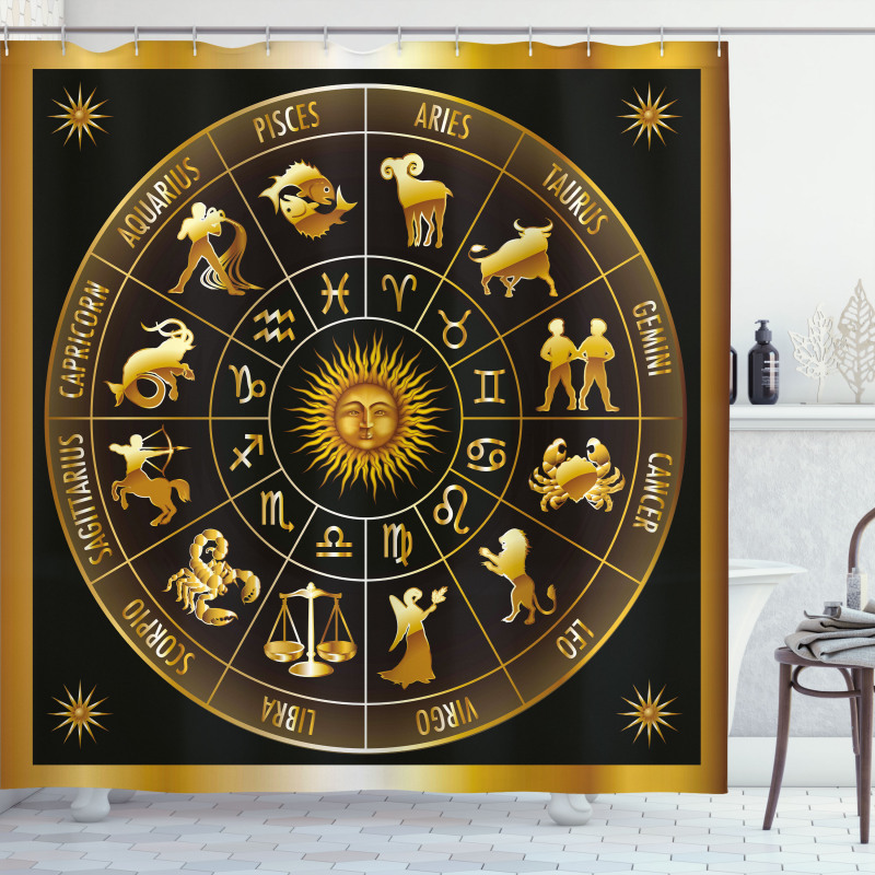 Signs Circle Sun Moon Shower Curtain