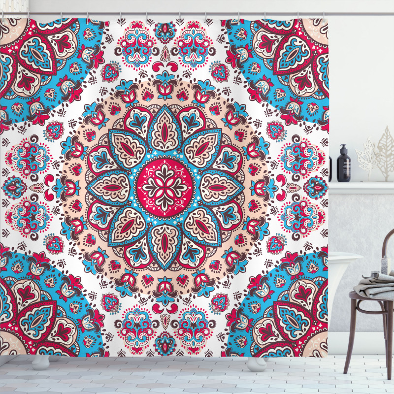 Oriental Style Floral Retro Shower Curtain