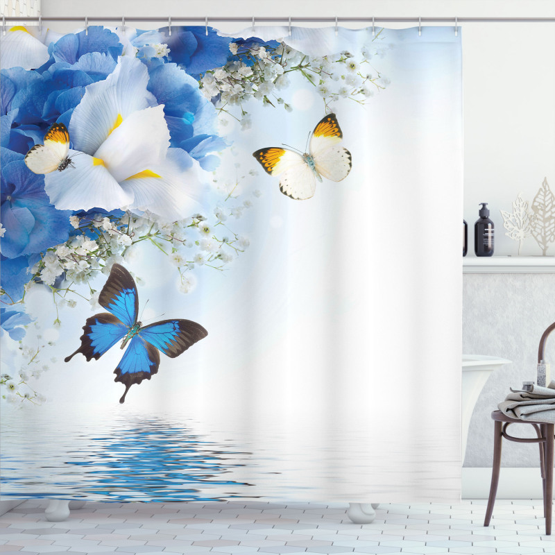 Exotic Flowers Pond Shower Curtain