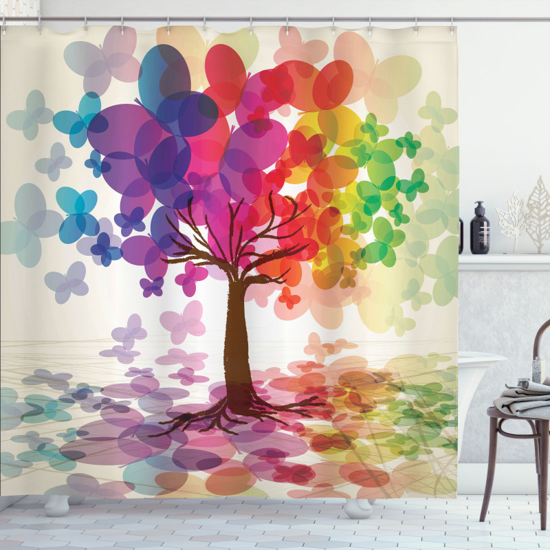 Colorful Spring Tree Shower Curtain