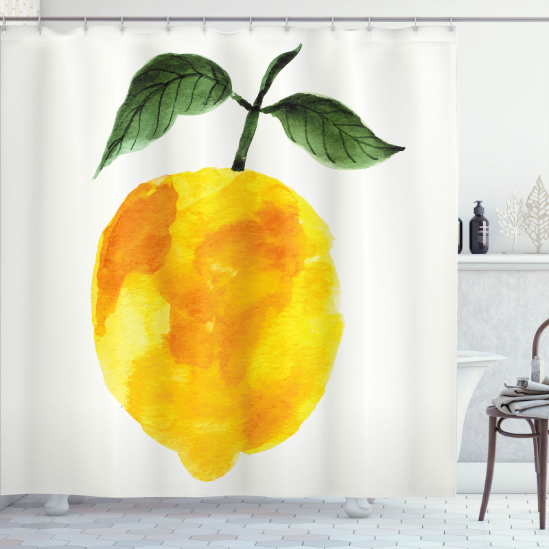 Watercolor Lemon Shower Curtain