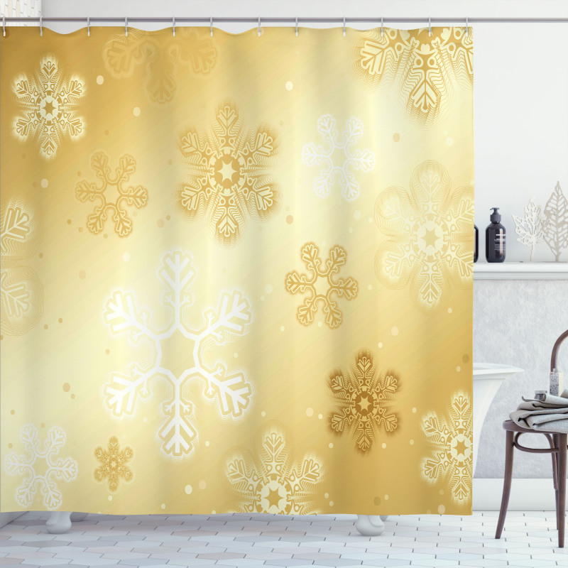 Snowflakes Noel Yule Shower Curtain