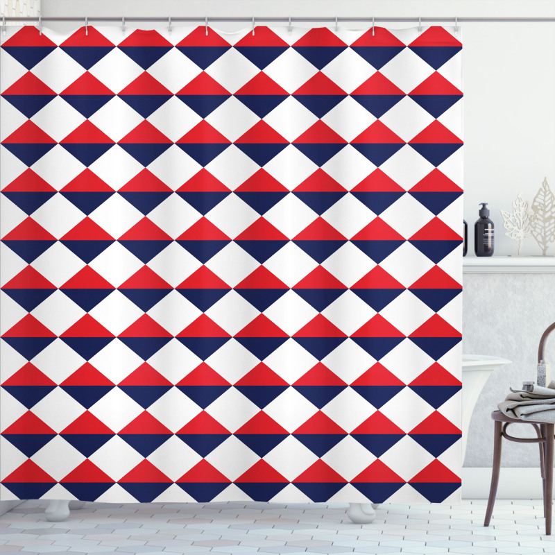 Red Half Triangles Shower Curtain
