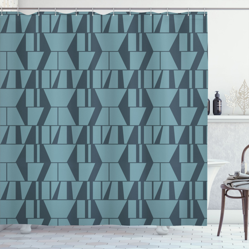 Modern Squares Triangles Shower Curtain