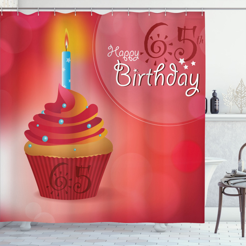 Birthday Cupcake Shower Curtain