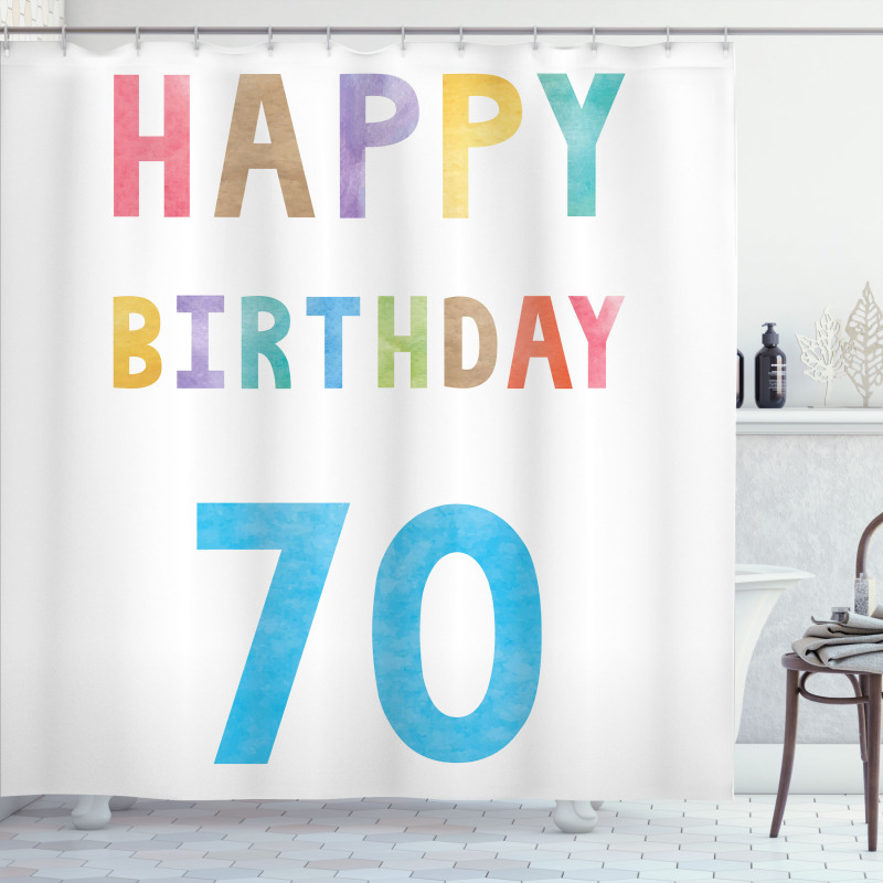 Abstract 70 Birthday Shower Curtain