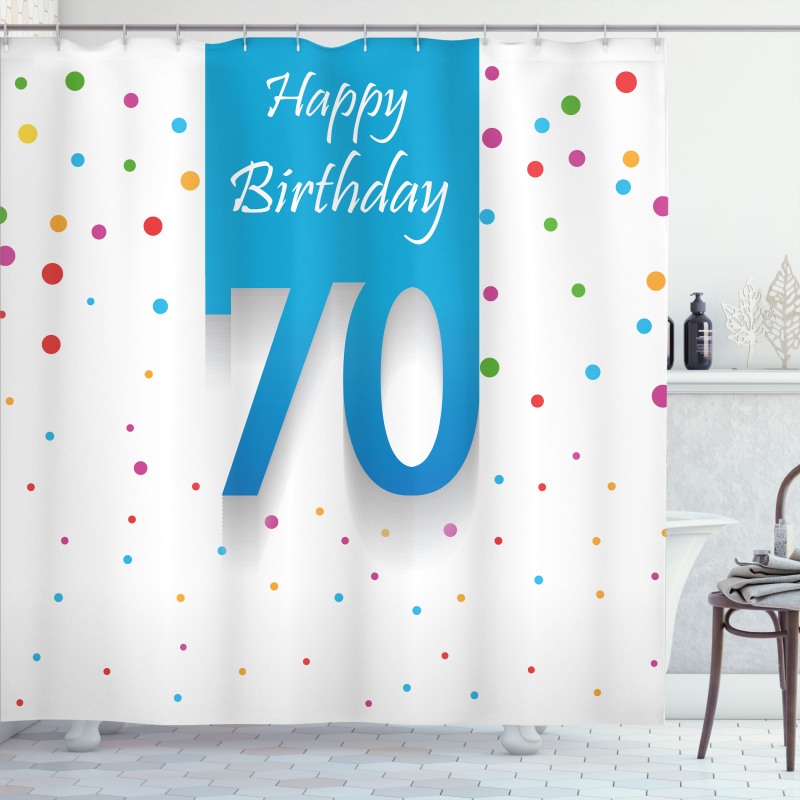 Dots Happy Birthday Shower Curtain