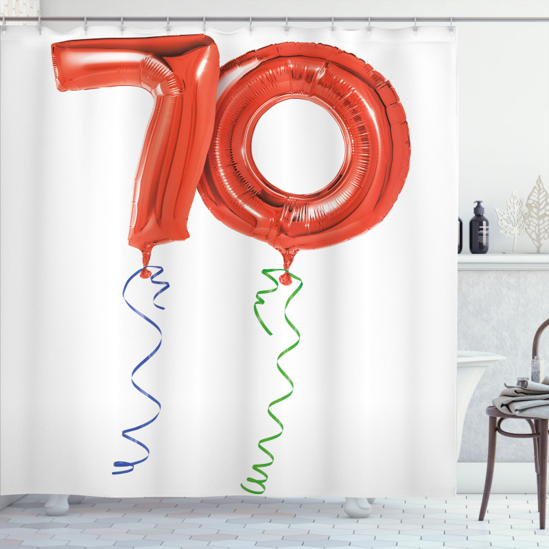 Party Flying Balloons Shower Curtain
