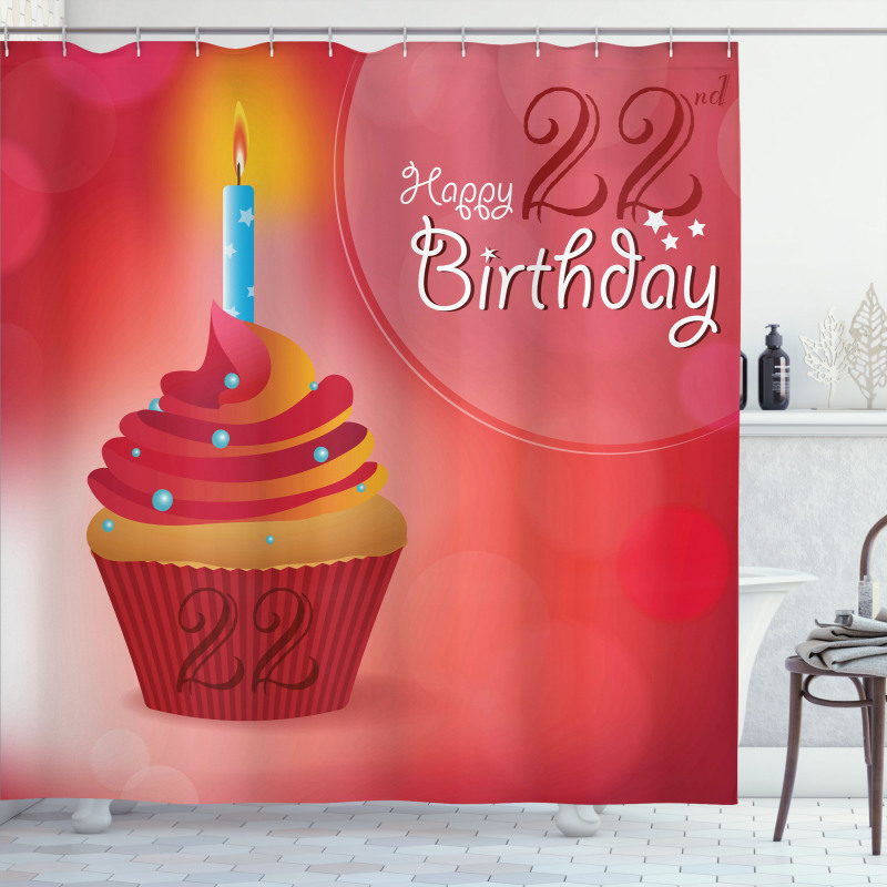 Cupcake Romantic Shower Curtain