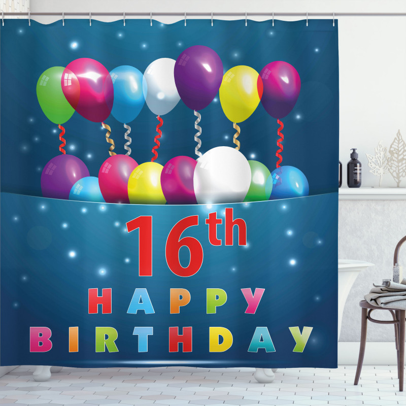 16 Party Shower Curtain