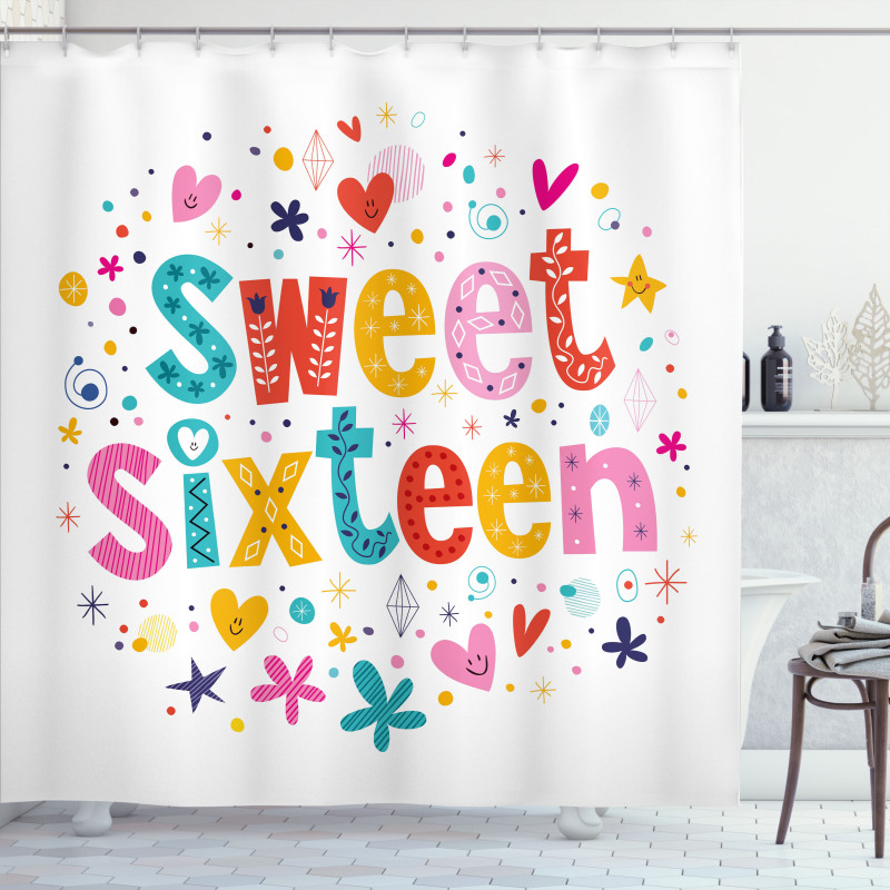 16 Blossoms Shower Curtain