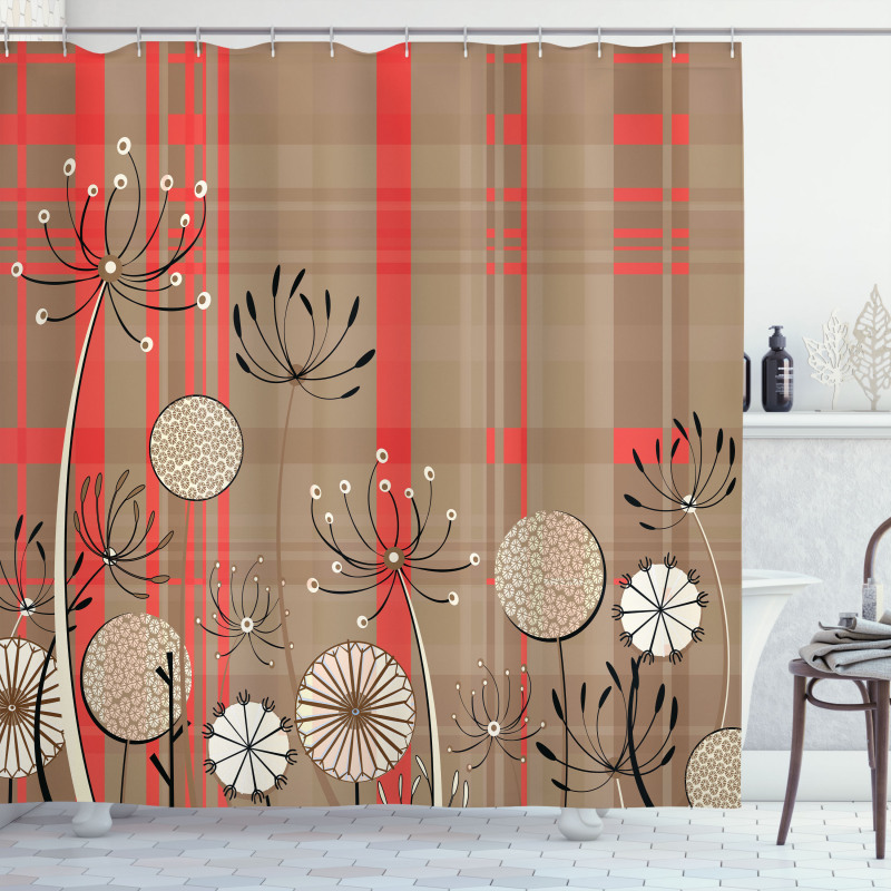 Vintage Style Botany Artsy Shower Curtain