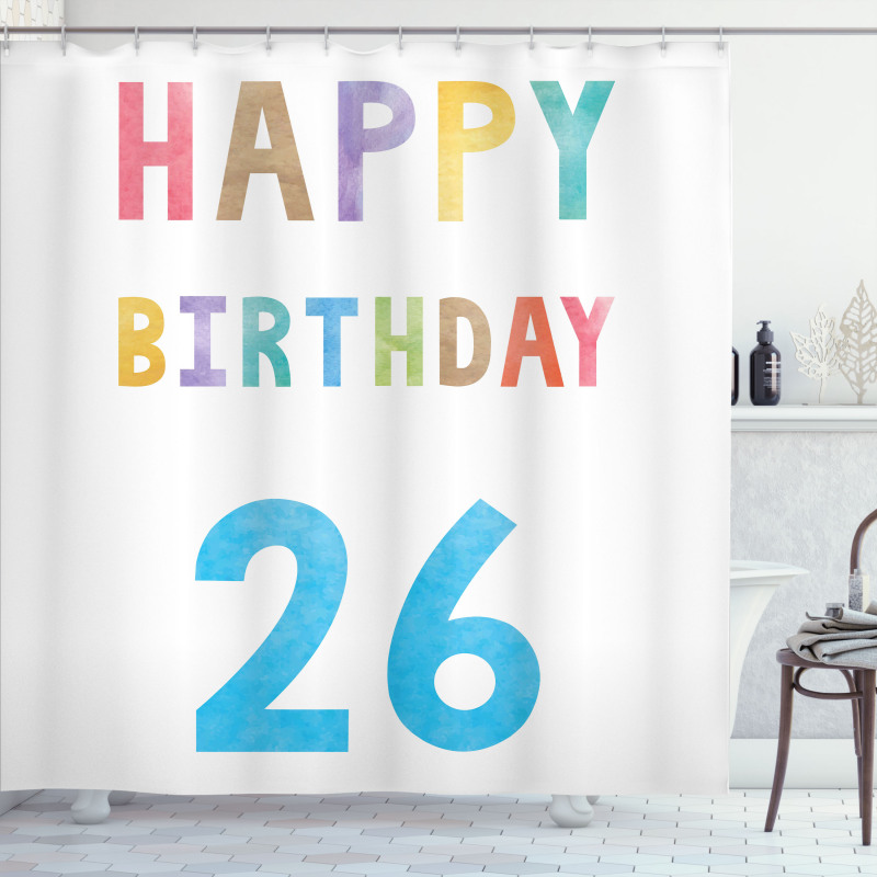 Soft Celebration Sign Shower Curtain