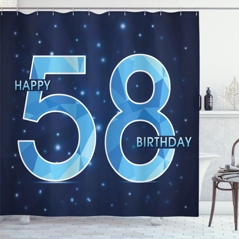 Number Night Sky Age Shower Curtain