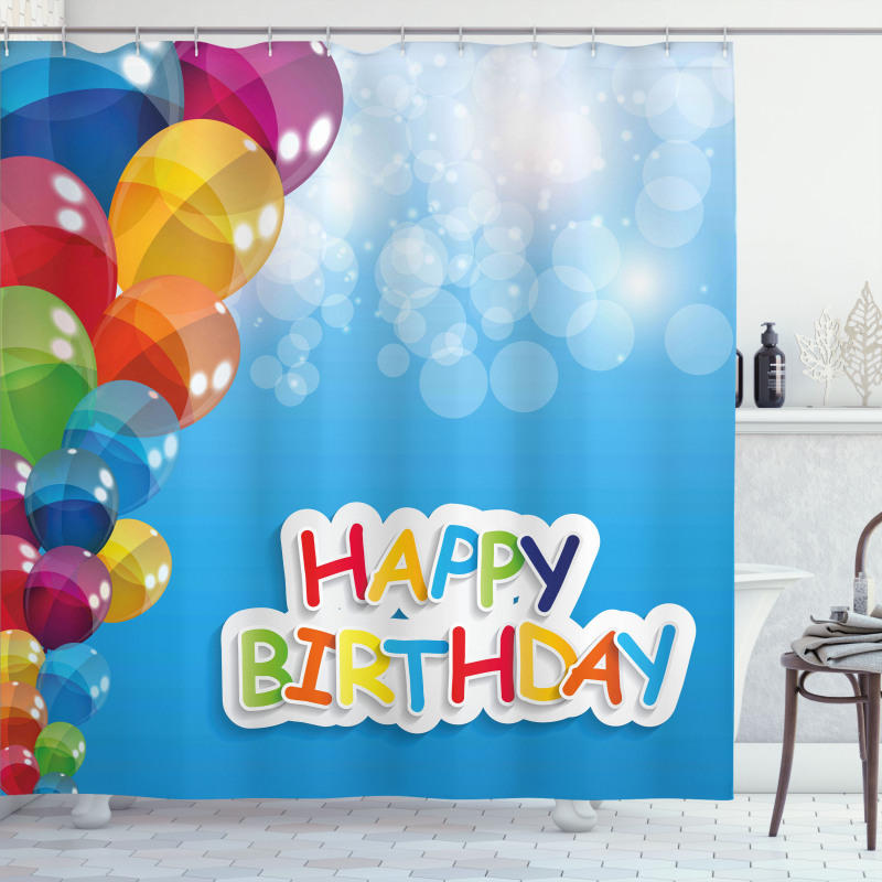 Vibrant Balloons Sky Shower Curtain