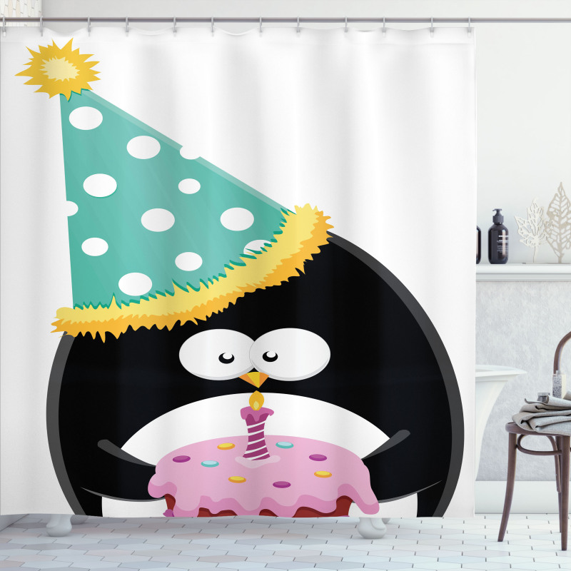 Party Hat Cake Newborn Shower Curtain