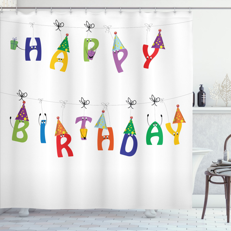 Funny Letters on Ropes Shower Curtain