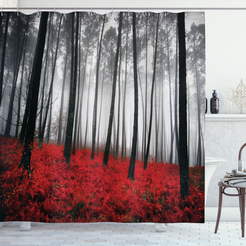 Mystical Foggy Woodland Shower Curtain