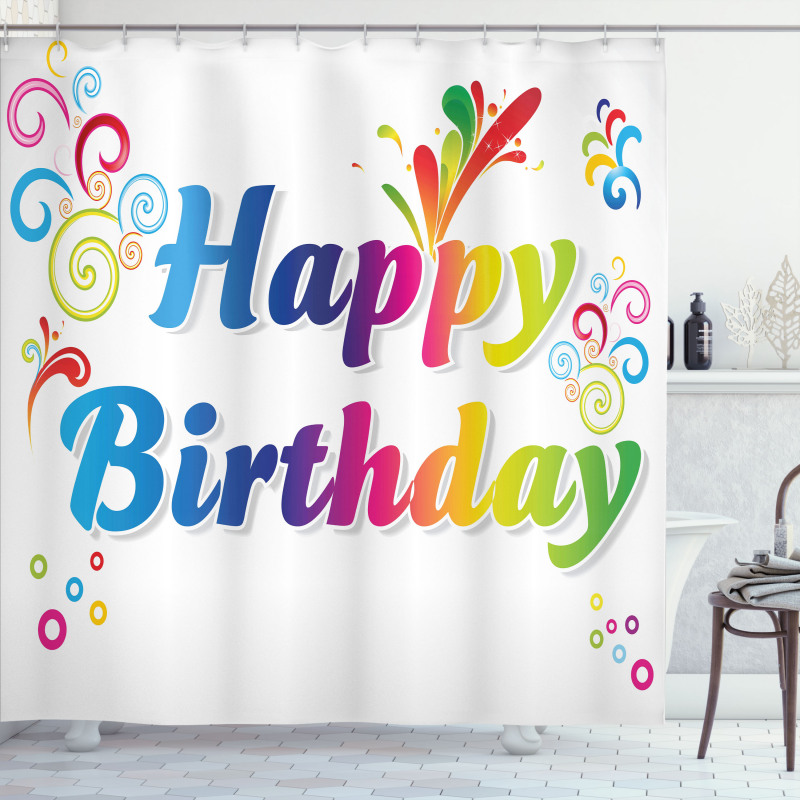 Birthday Message Shower Curtain
