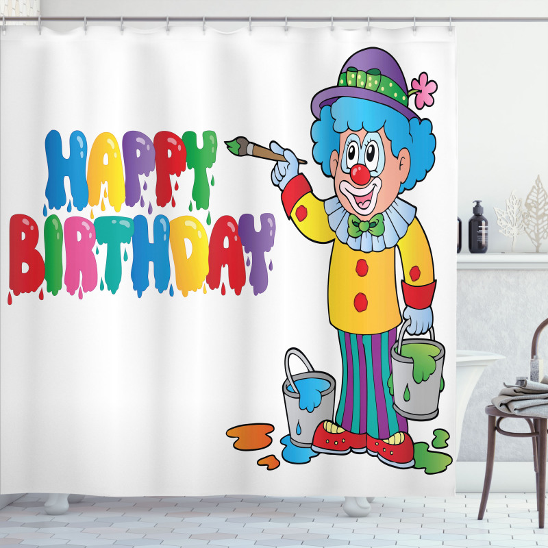 Birthday Party Clown Shower Curtain