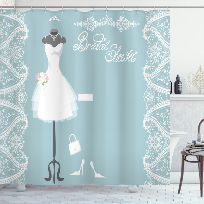 Vintage French Bride Shower Curtain