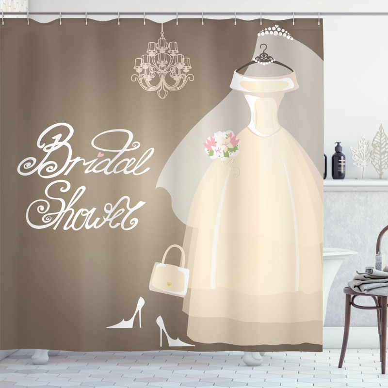 Love Bride Party Shower Curtain