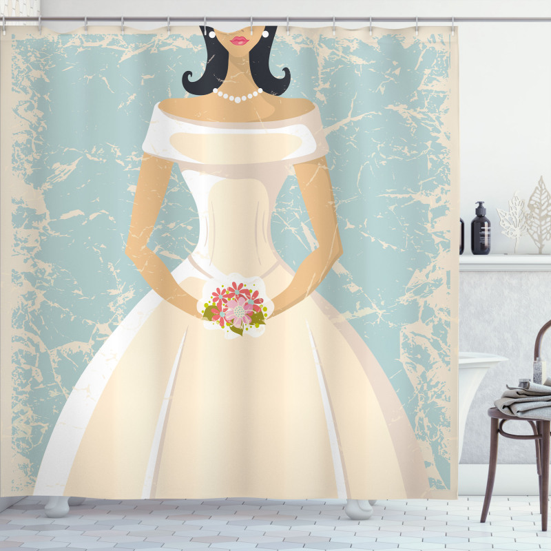 Sketch Bride Dress Shower Curtain