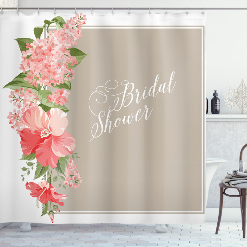 Floral Wedding Frame Shower Curtain