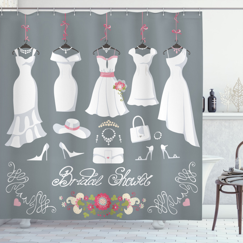 Fashion Wedding Dress Shower Curtain