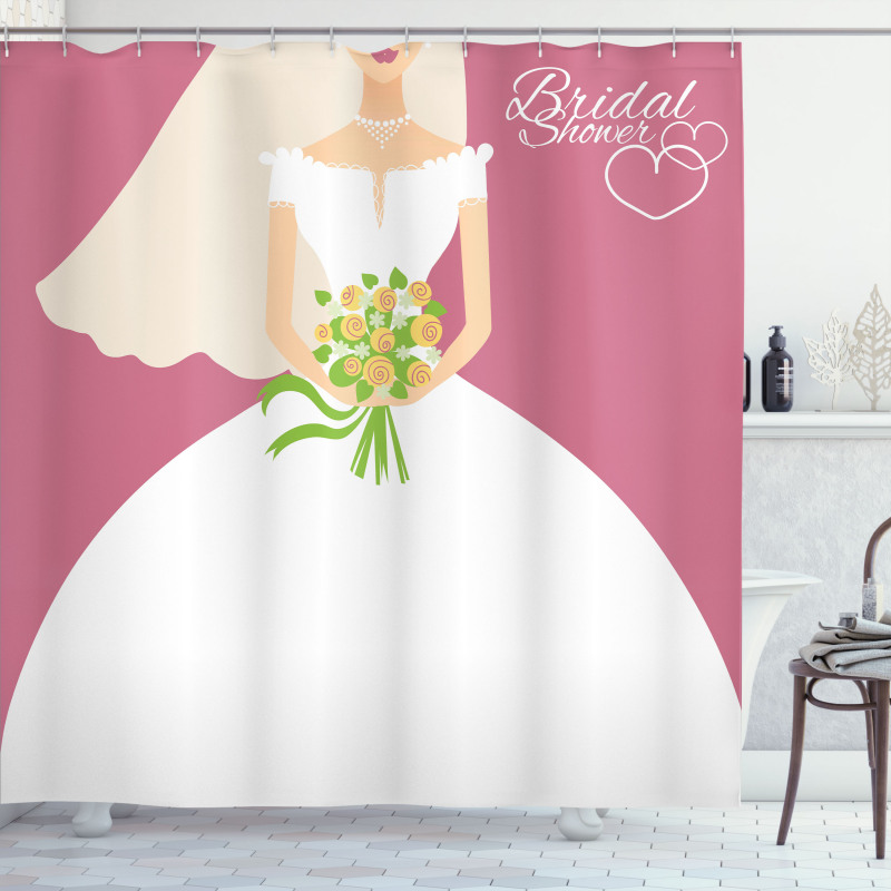 Bride in White Dress Shower Curtain