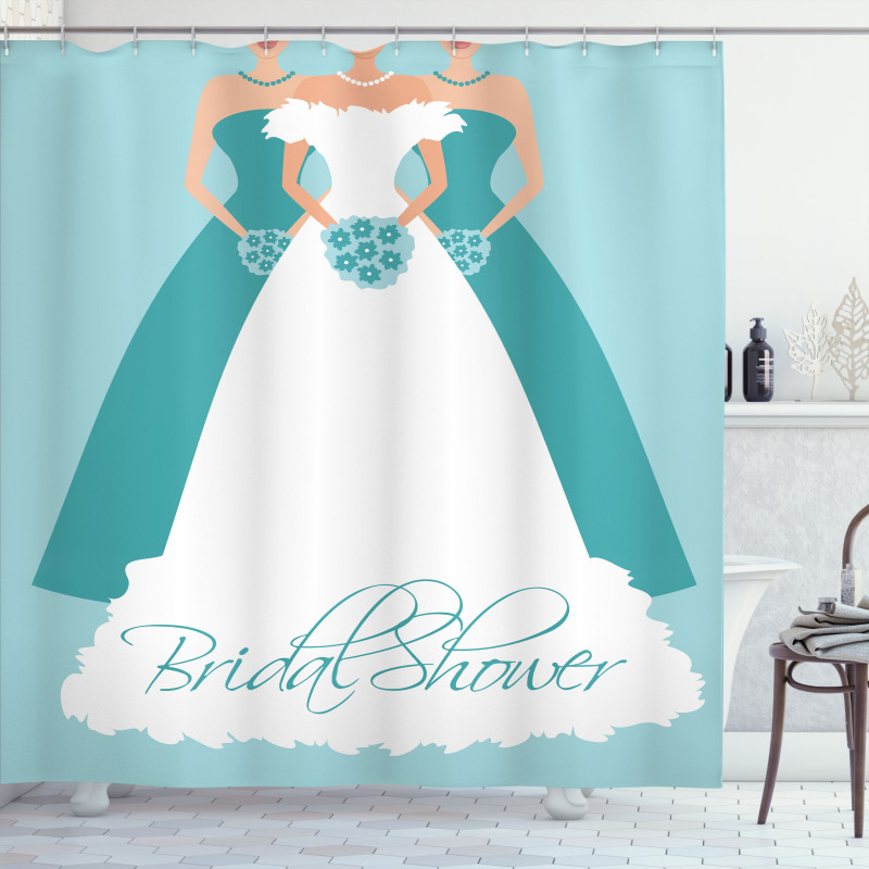 Bride with Bridemaids Shower Curtain