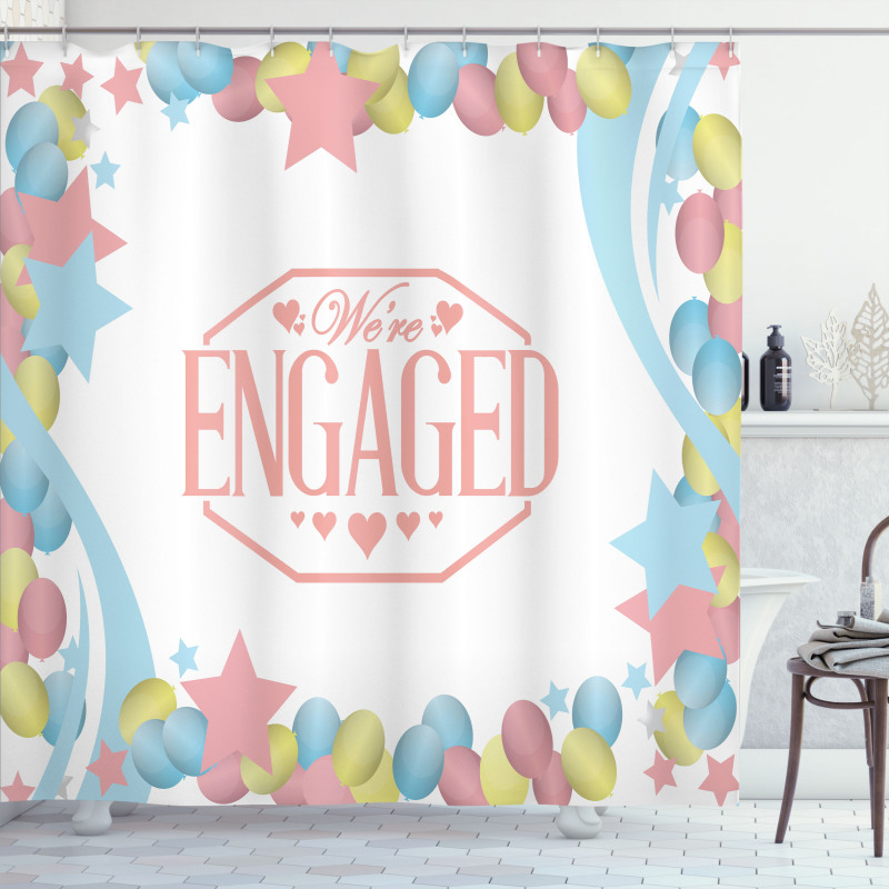 Engagement Theme Shower Curtain
