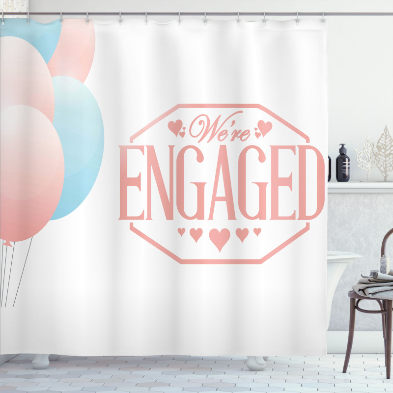 Engagement Text Shower Curtain