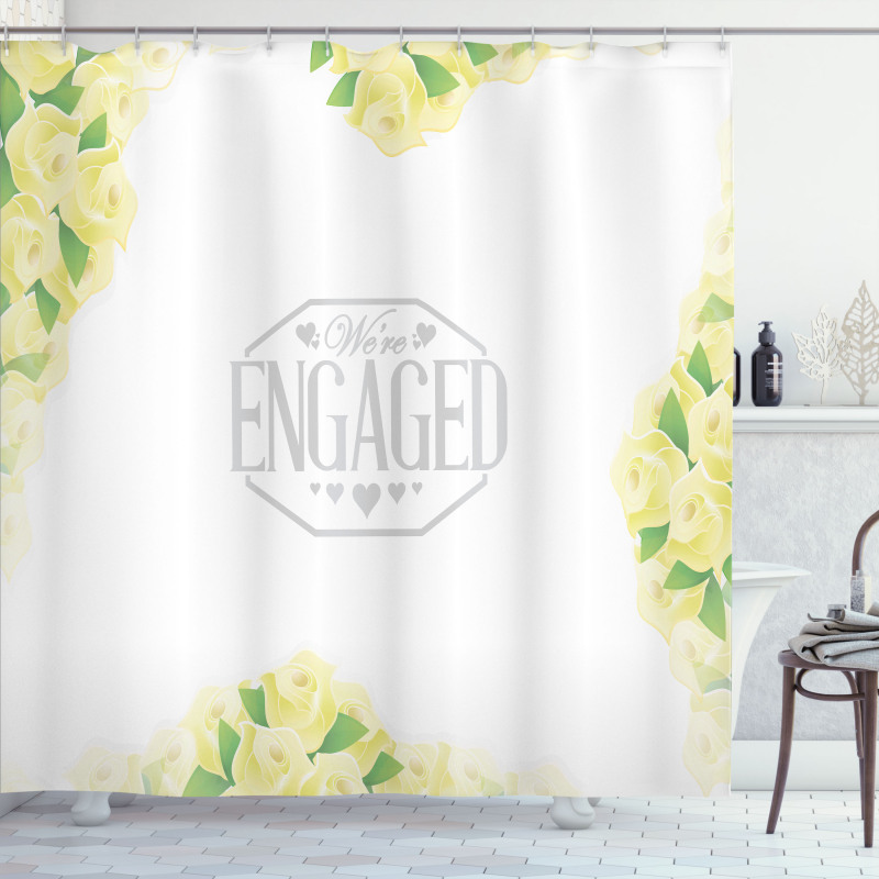Roses and Leaves Shower Curtain