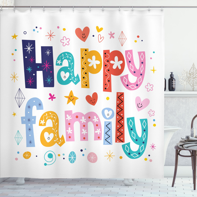 Happy Family Floral Shower Curtain