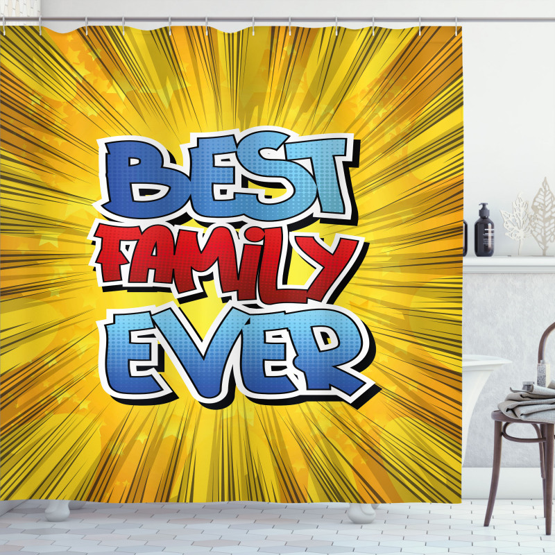 Best Family Ever Words Shower Curtain