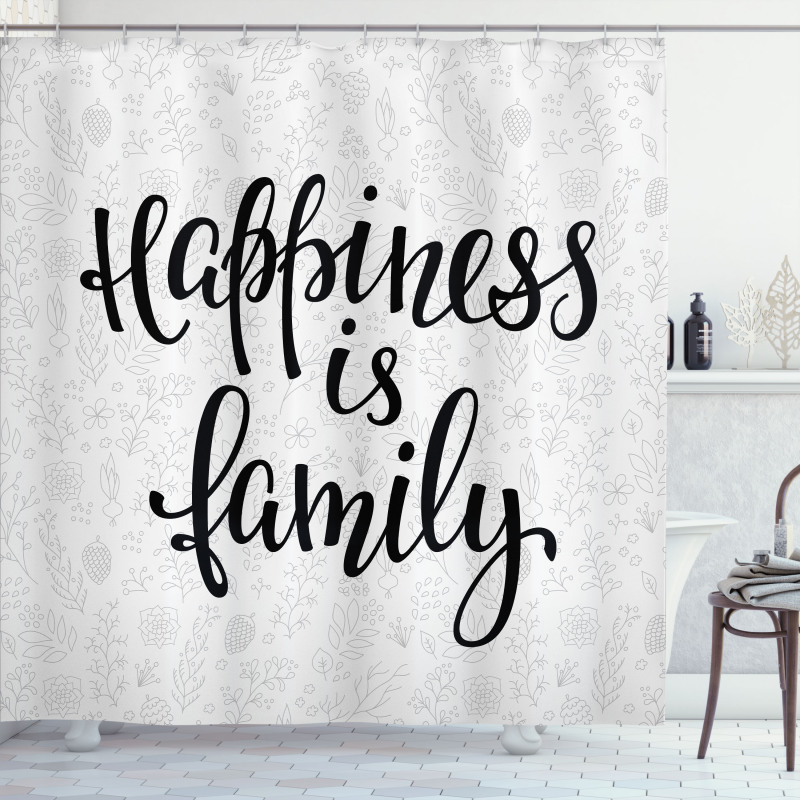 Happiness Phrase Shower Curtain