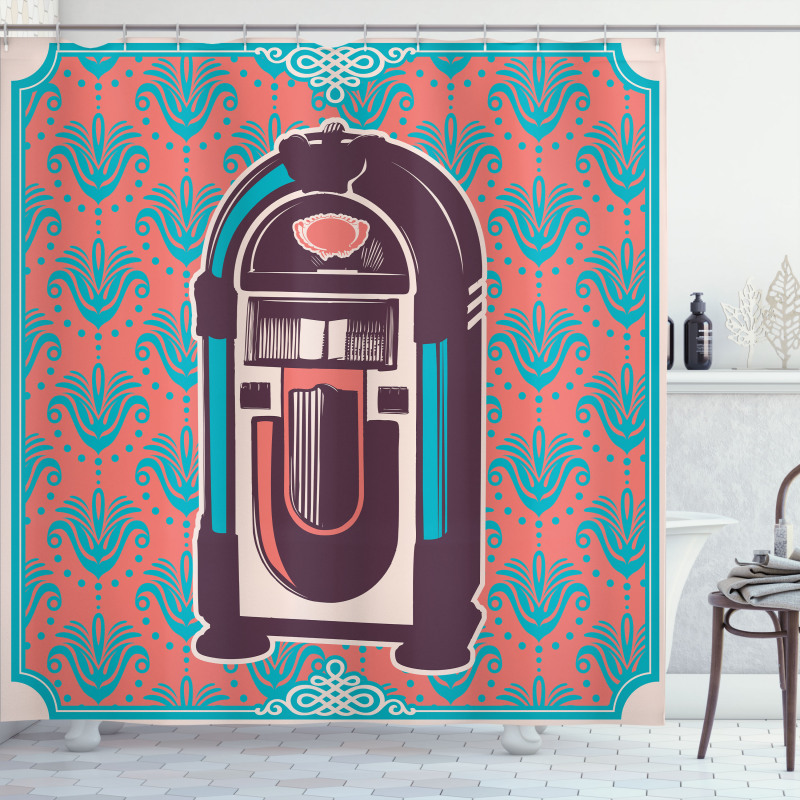 Retro Music Box Party Shower Curtain