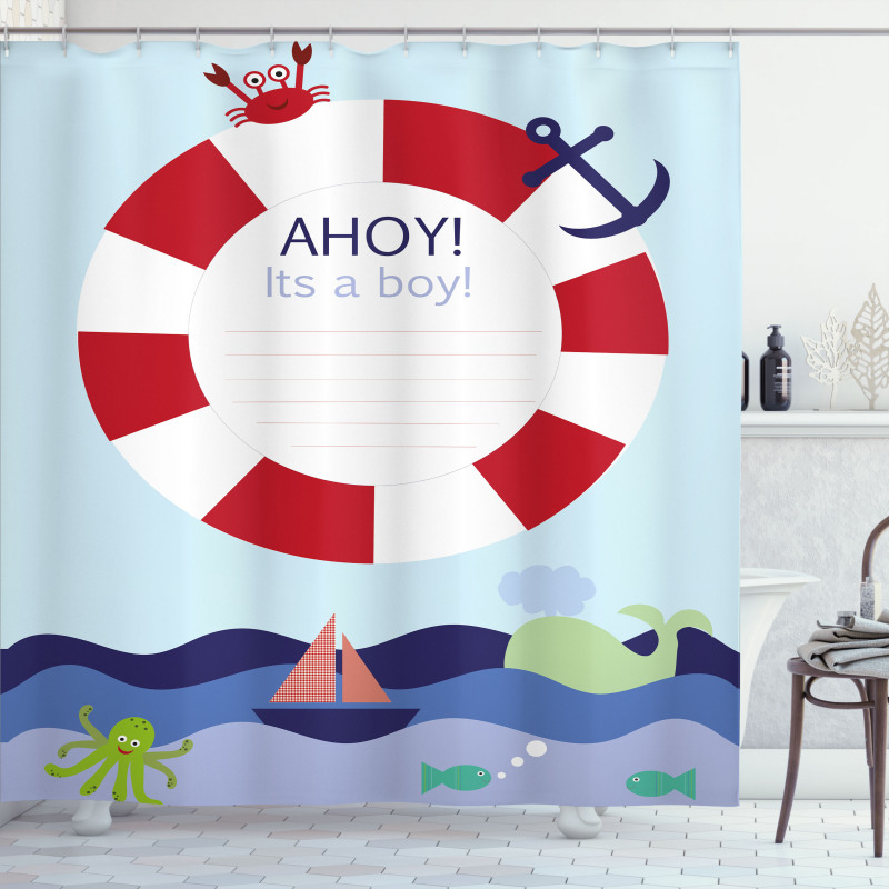 It's a Boy Maritime Shower Curtain